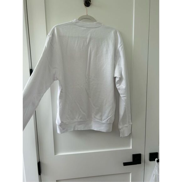 Sporty & Rich Crew Neck Tennis Club Cotton Sweatshirt Men’s White Size Small - Picture 5 of 5